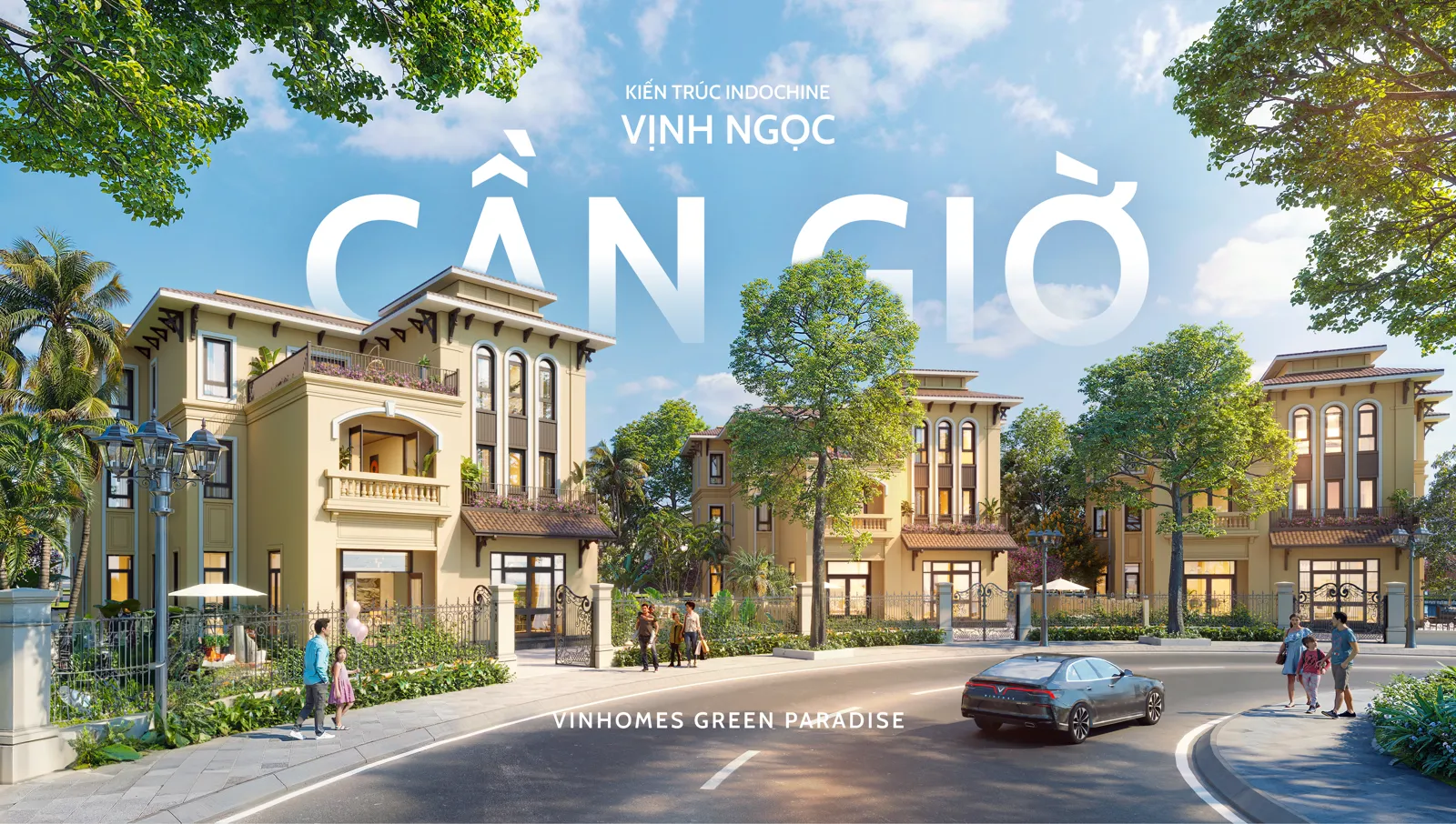 Phối cảnh biệt thự kiến trúc Indochine khu Vịnh Ngọc